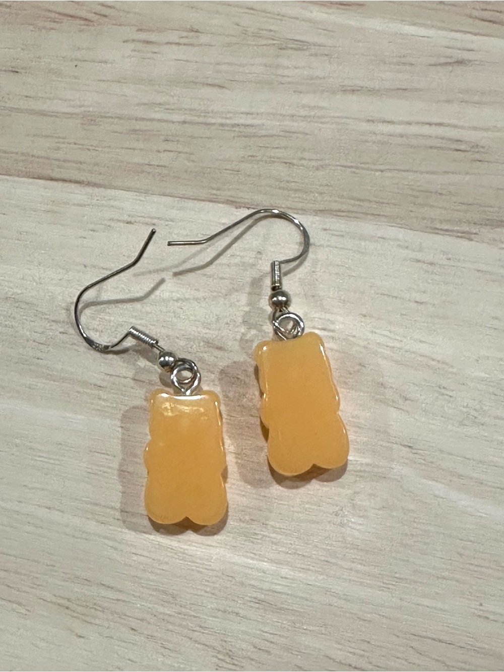Orange Gummy Bear Resin Earrings - Picture 3 of 3